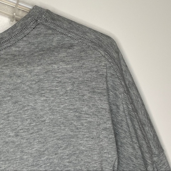 Nike Relaxed Fit Big Swish Logo Long Sleeve Shirt Size XL Gray Orange Scoop Neck - Picture 4 of 16